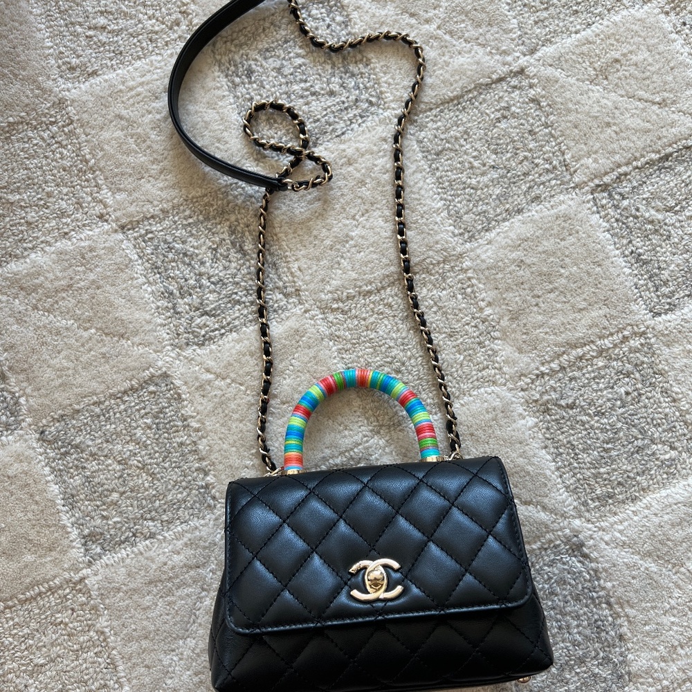 Chanel Coco Handle Extra Mini Rainbow 2021 Like New